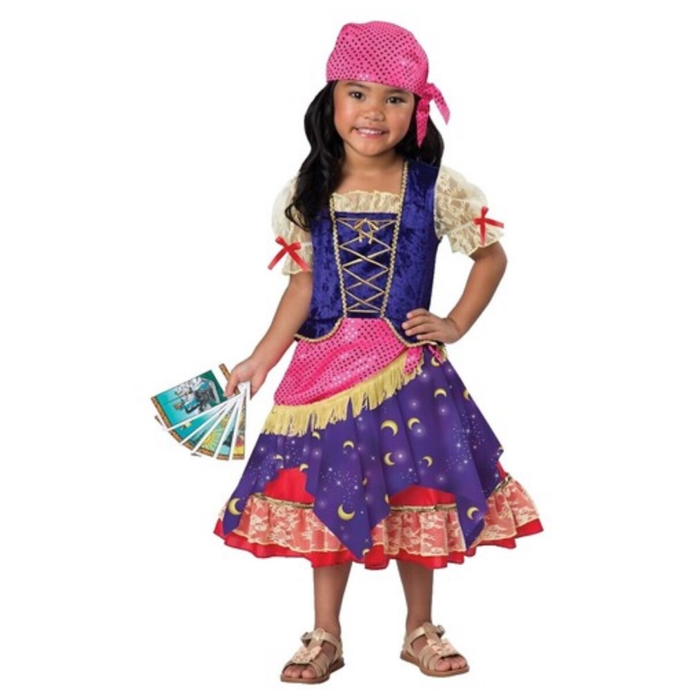 Kids Darling Gypsy Costume with Purple and Red Accents